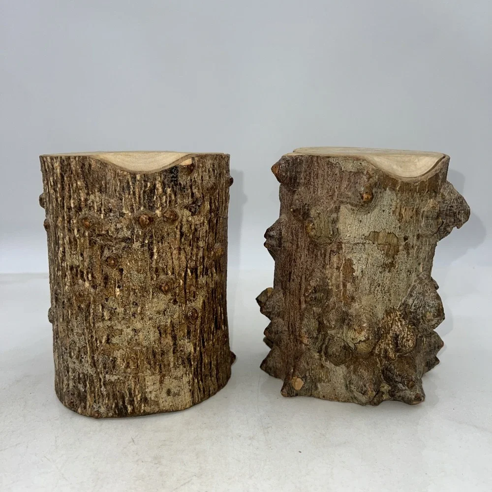Owl Carved in Split Tree Branch Log 6